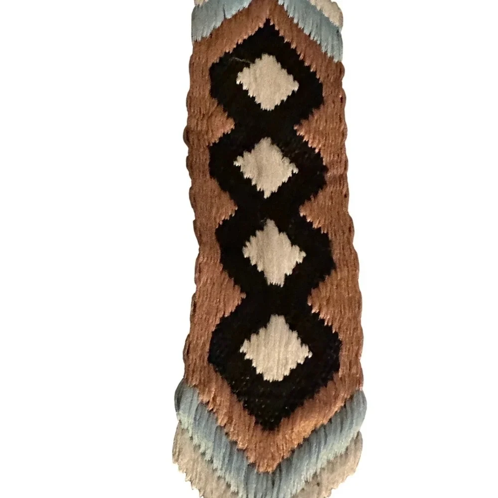 Urban Originals‎ Anthropologie Black Vegan Leather Sling Bag Woven Strap.